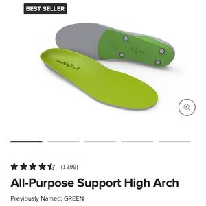 Superfeet Green Insoles Size B (W 4.5-6)